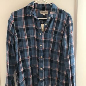 *NWT* Madewell Blue Plaid Button Down Shirt, S